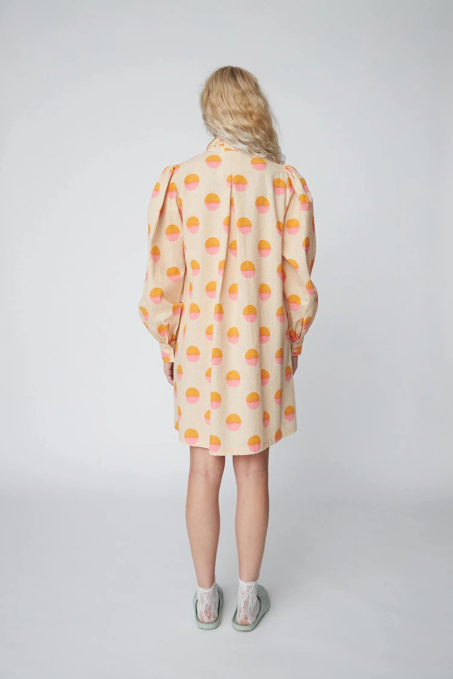 Stella Nova Big Dot Dress with Bow Tie Dress 474 Creme/Red Dots