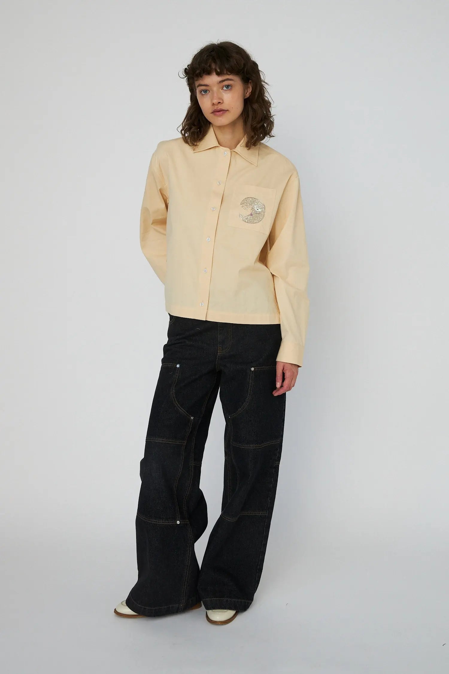 Stella Nova Embellished Moon Shirt Shirt 053 Creme Brûlée