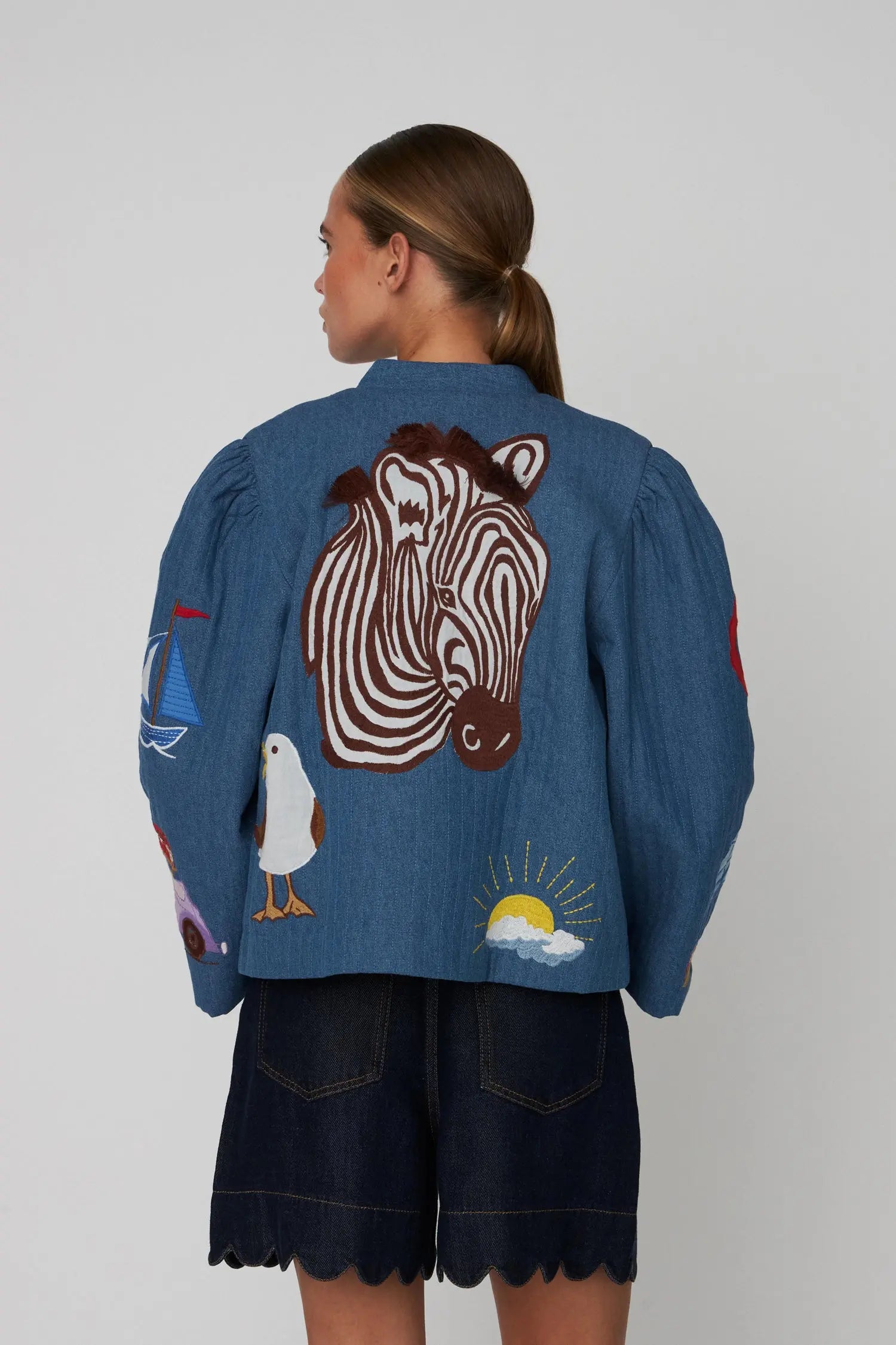 Stella Nova Out Of Office Embroidered Jacket Jacket 316 Summer Blue