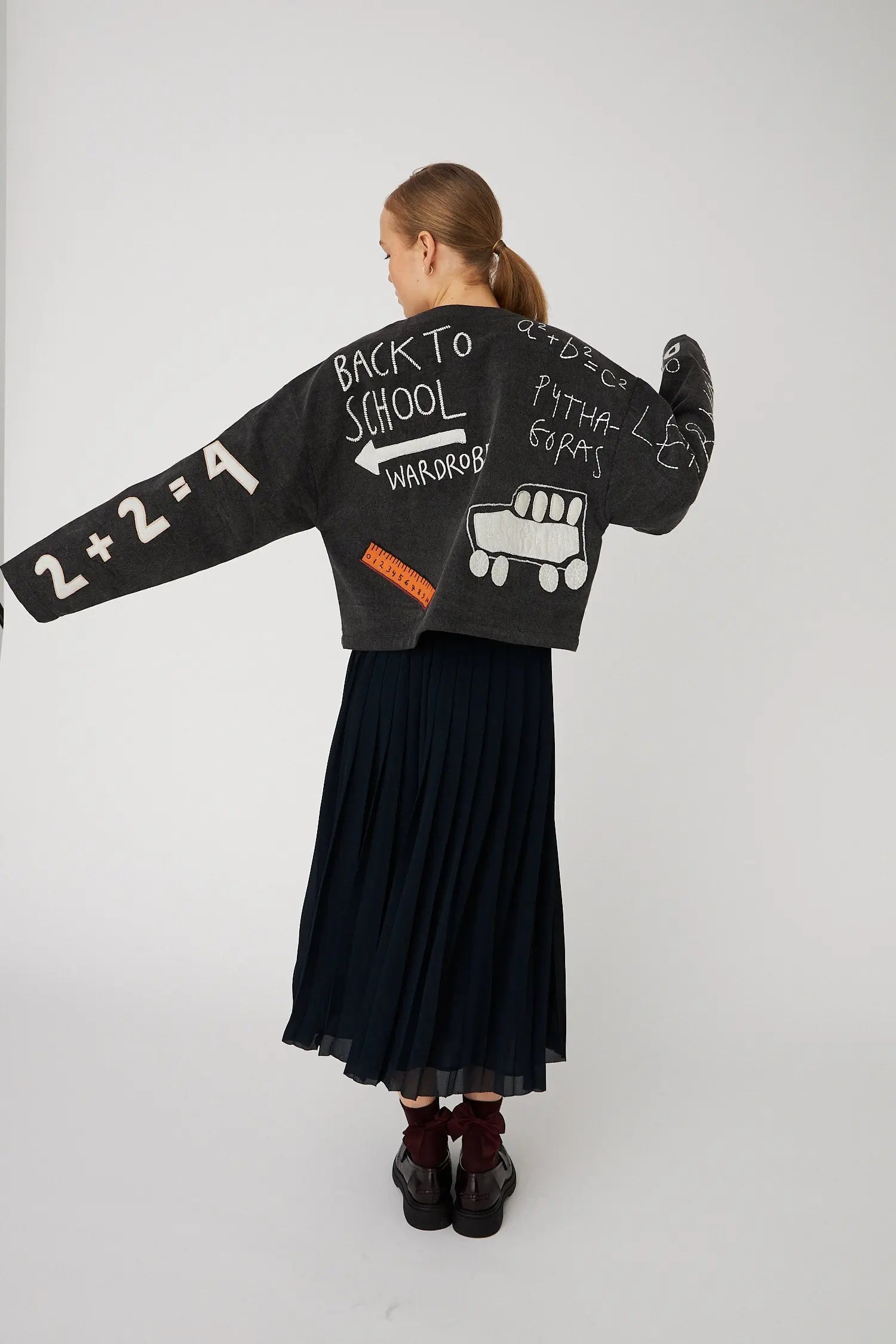 Stella Nova Plissé Midi Skirt Skirt 395 Navy