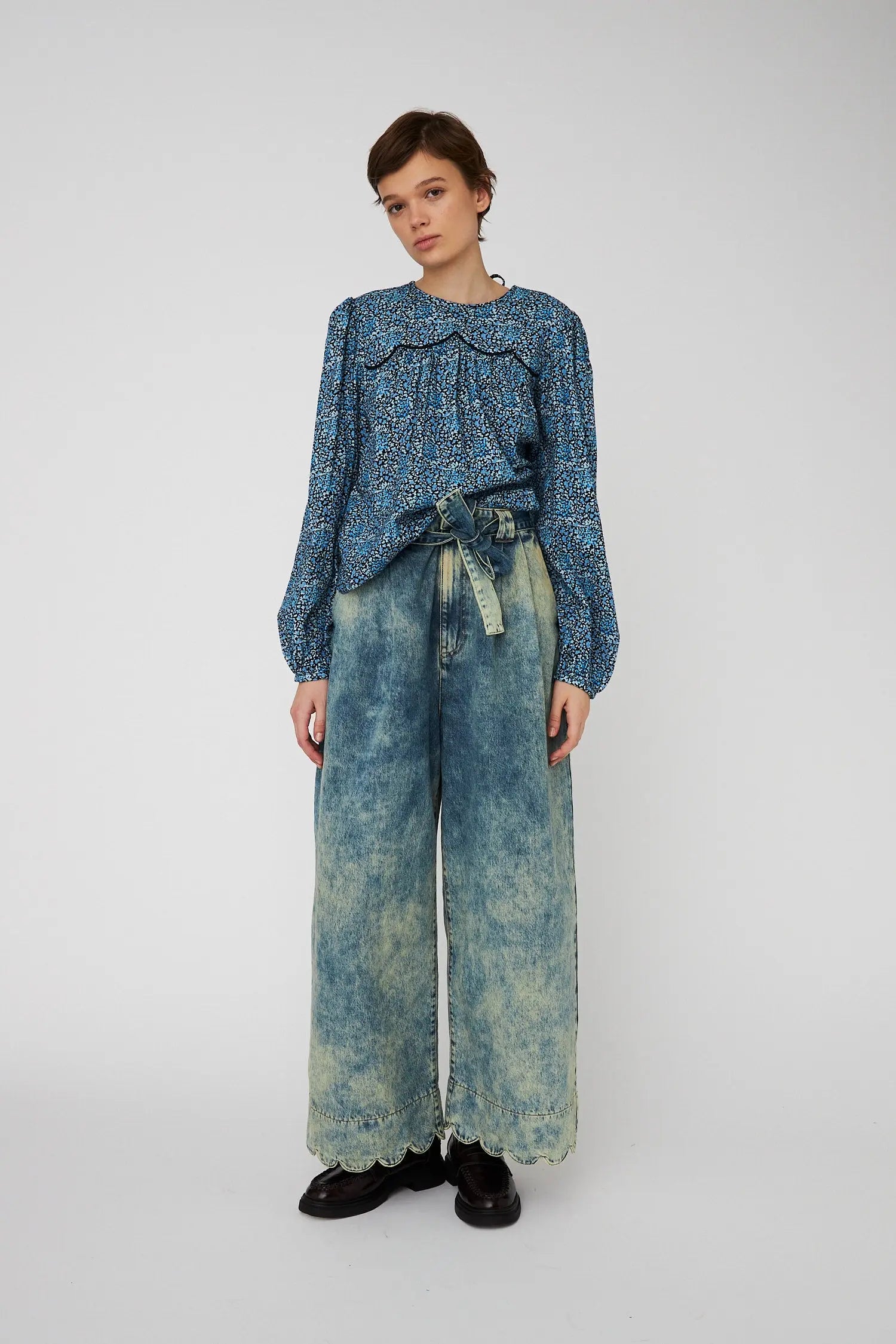 Stella Nova All-Over Printed Blouse Blouse 423 Blue Flowers