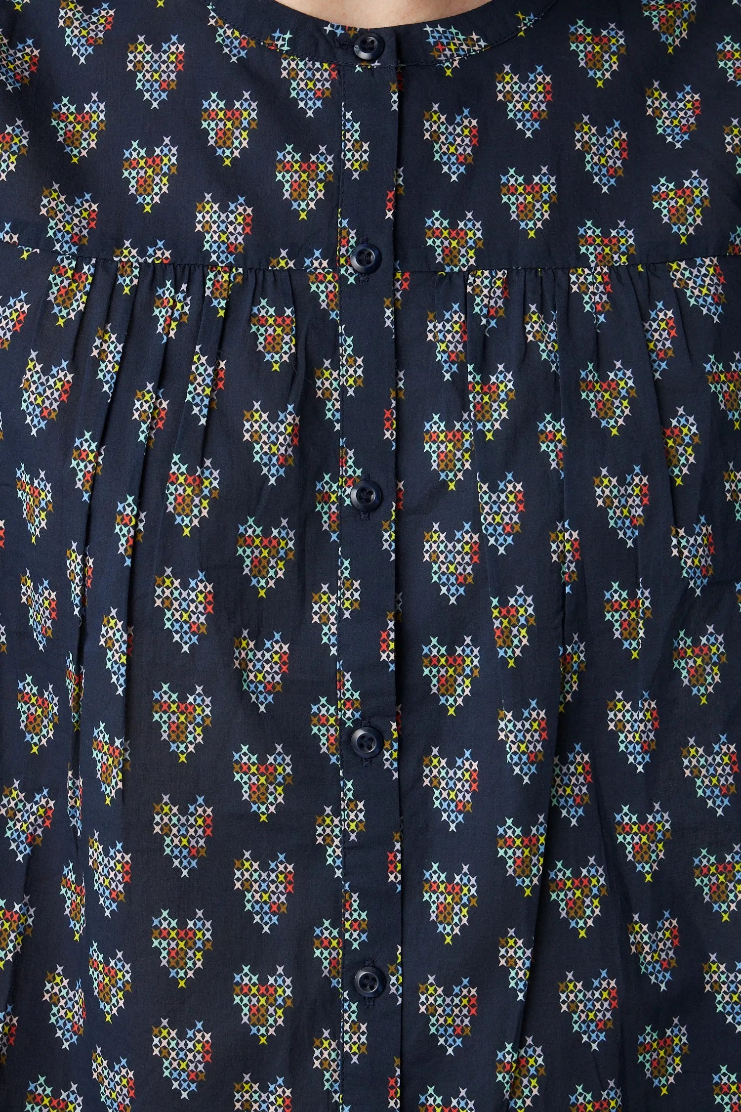 Stella Nova Delicate Printed Cotton Shirt Shirt 262 Navy Hearts