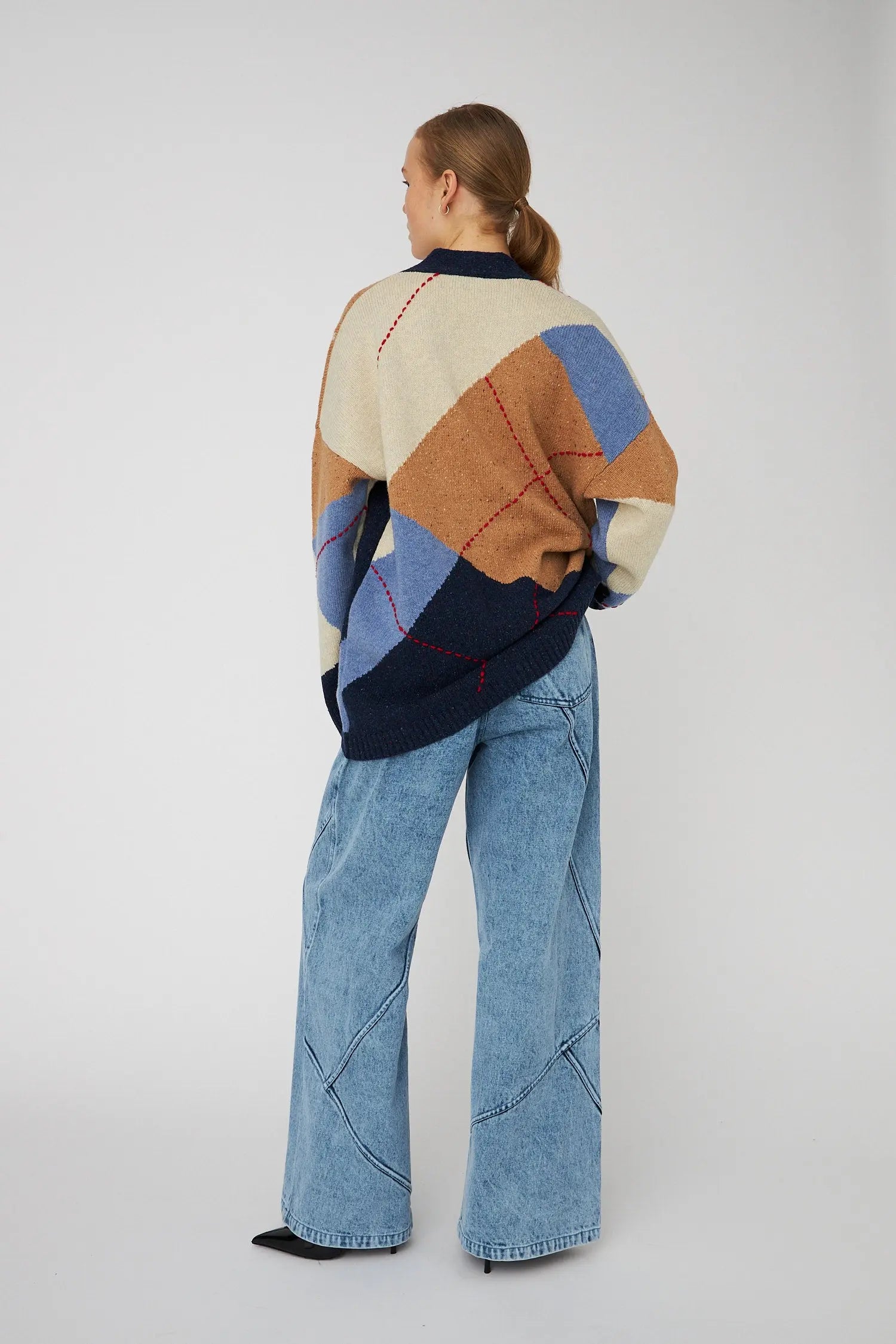 Stella Nova Oversized Cardigan in Wool Mix Cardigan 300 Blue Sea