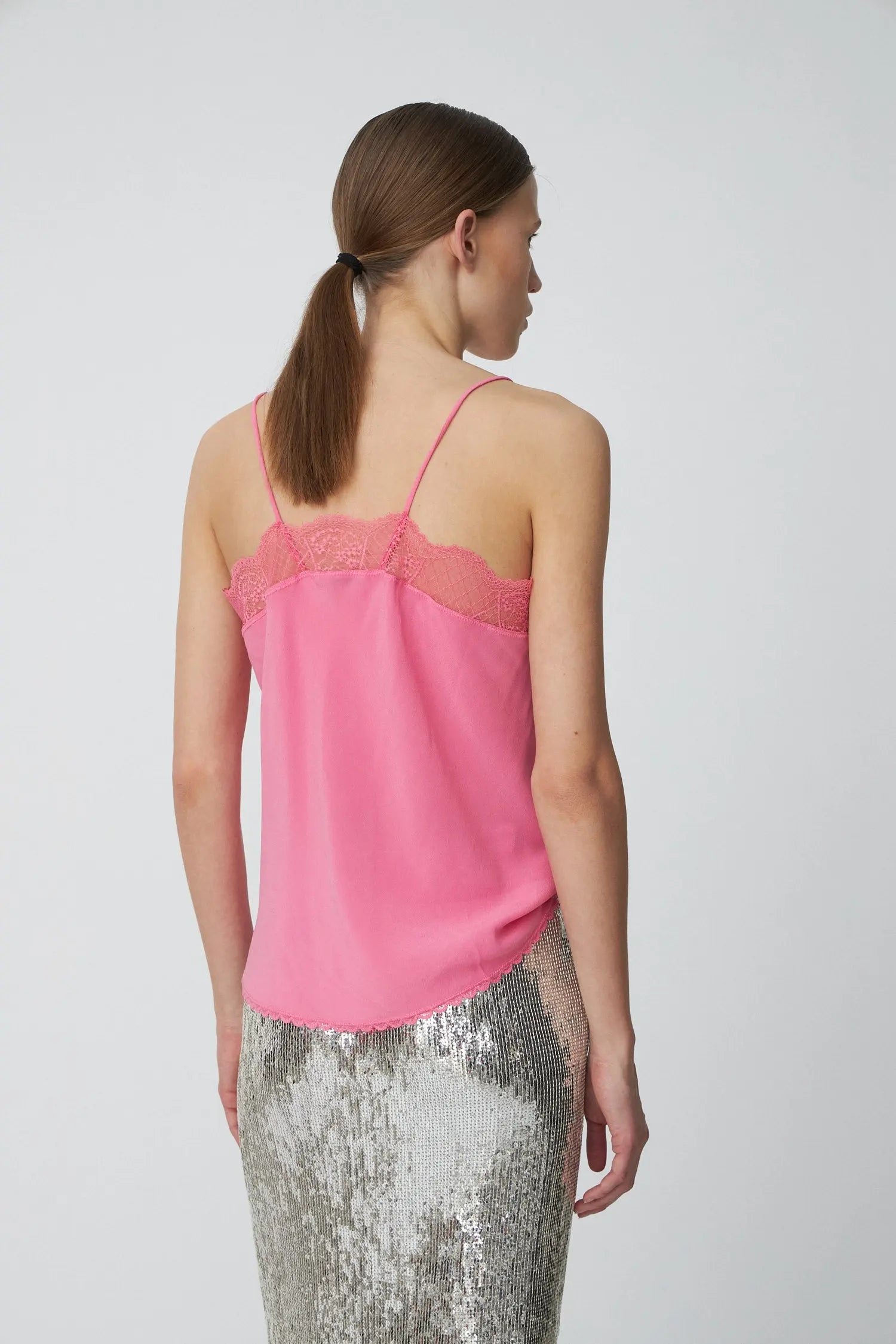 Stella Nova Silk Slip Top Top 465 Pink