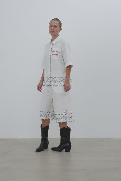 Stella Nova Coloured Embroidered Oversized Shirt Shirt 010 Off white