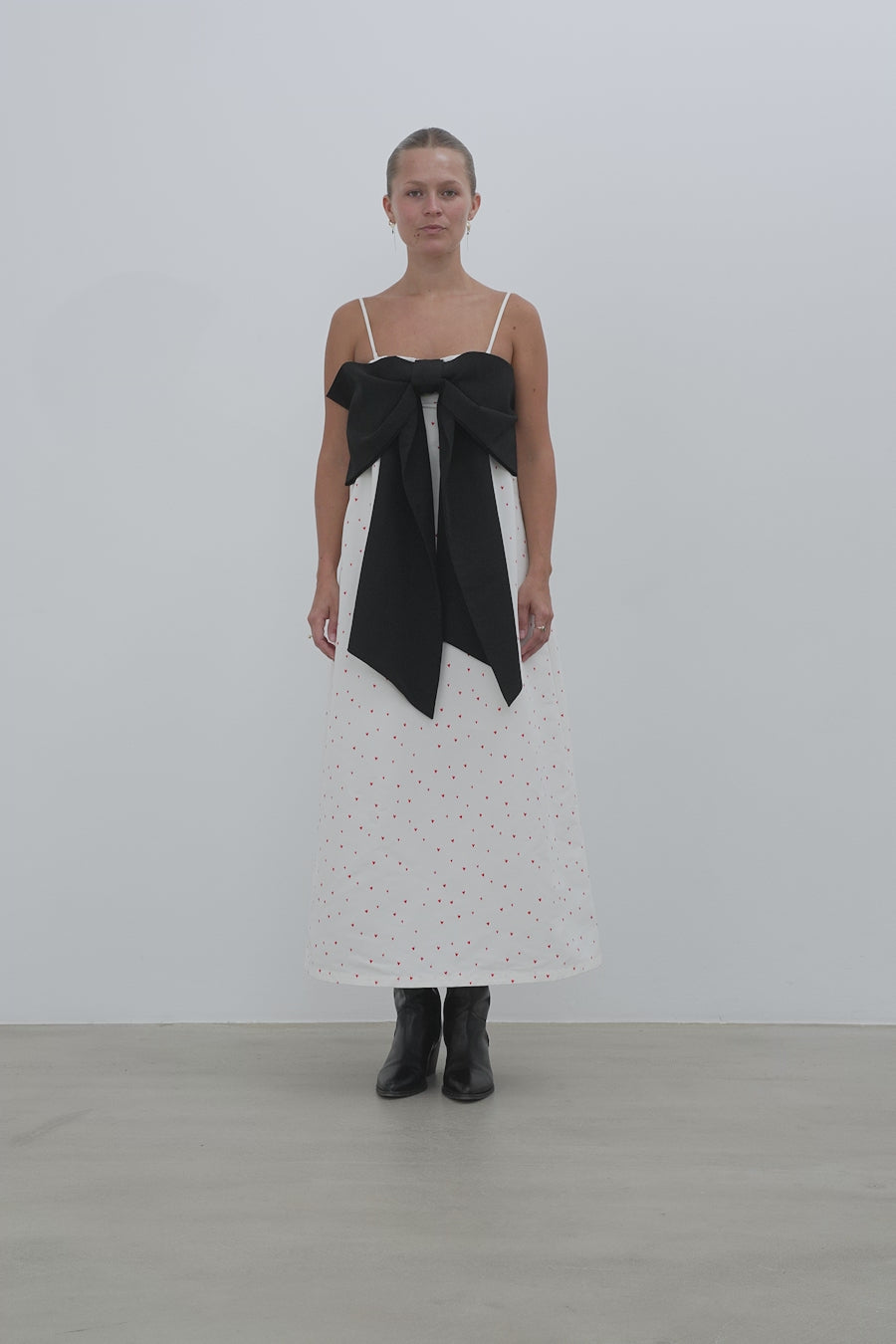 Stella Nova Heart Printed Bow Dress Dress 371 Hearts