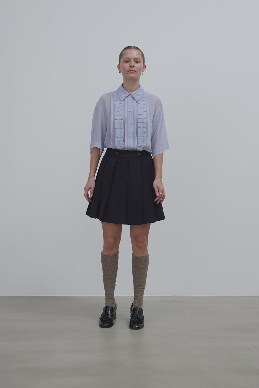 Stella Nova Plissé Mini Skirt Skirt 395 Navy