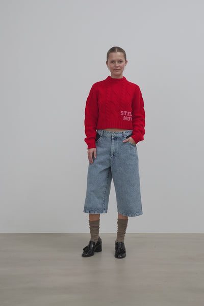 Stella Nova Long Denim Shorts Short Pants 305 Denim Blue