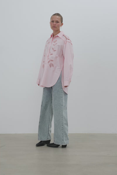 Stella Nova Embroidery Anglaise Oversized Shirt Shirt 465 Pink