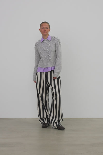 Stella Nova Cable Knit with bobbles Sweater 912 Light Grey Mélange